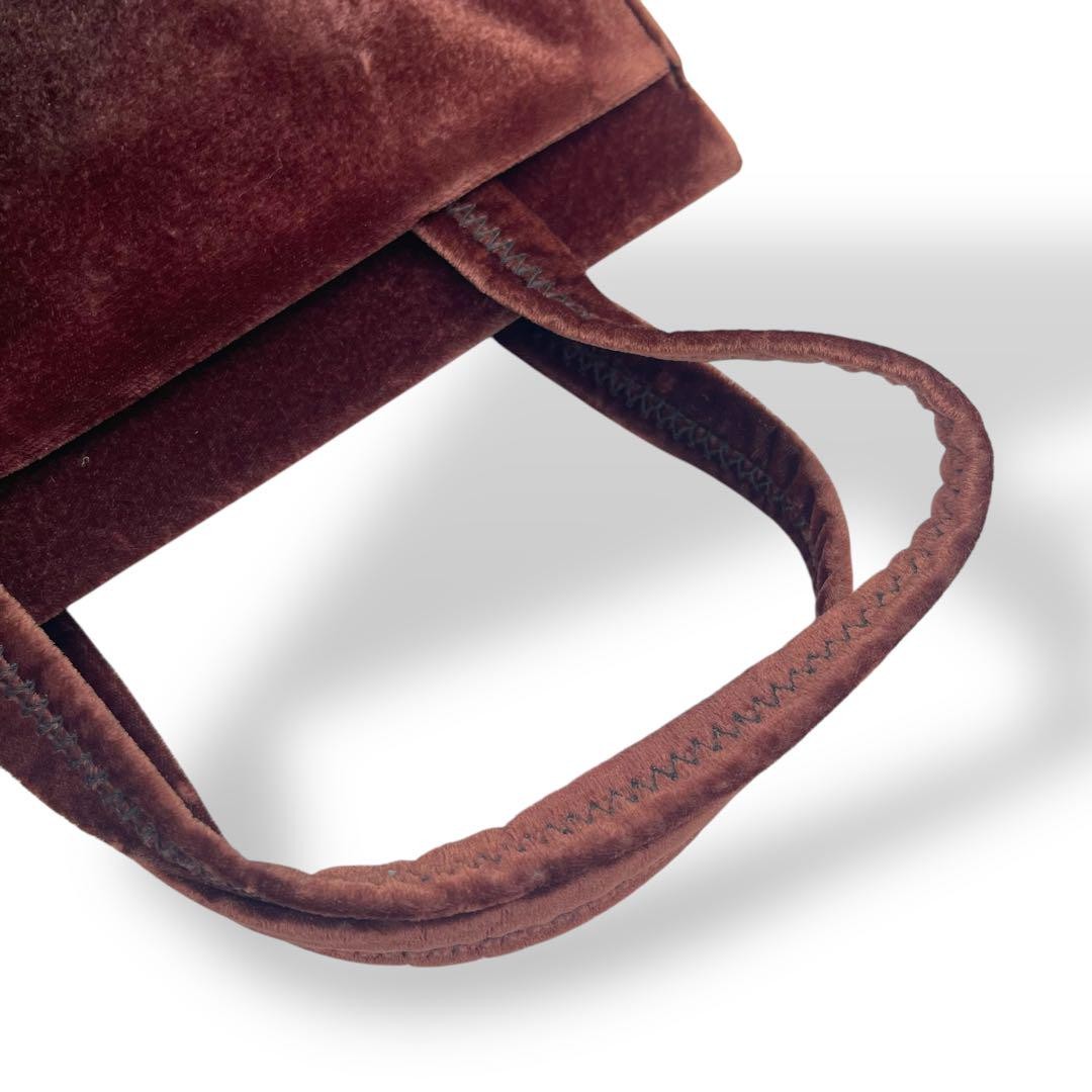 PRADA Hand Bag Tote Purse Red Brown Authentic