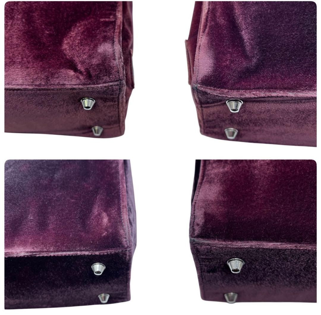 PRADA Hand Bag Tote Purse Red Brown Authentic