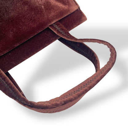 PRADA Hand Bag Tote Purse Red Brown Authentic