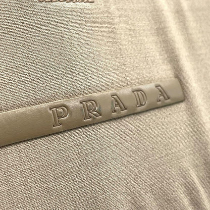 PRADA Hand Bag Tote Purse Canvas Beige Authentic