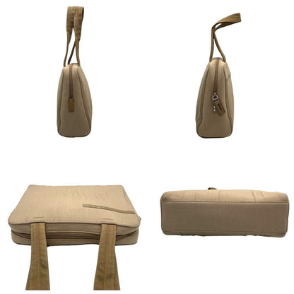 PRADA Hand Bag Tote Purse Canvas Beige Authentic