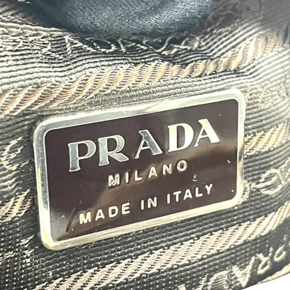 PRADA Hand Bag Tote Purse Canvas Beige Authentic