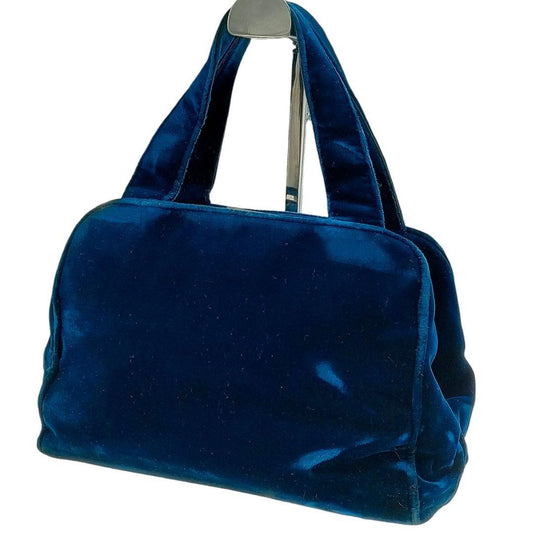 PRADA Hand Bag Tote Purse Mini Boston Bag Blue Green Authentic