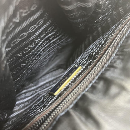 PRADA Hand Bag Tote Purse Logo Nylon Navy Authentic