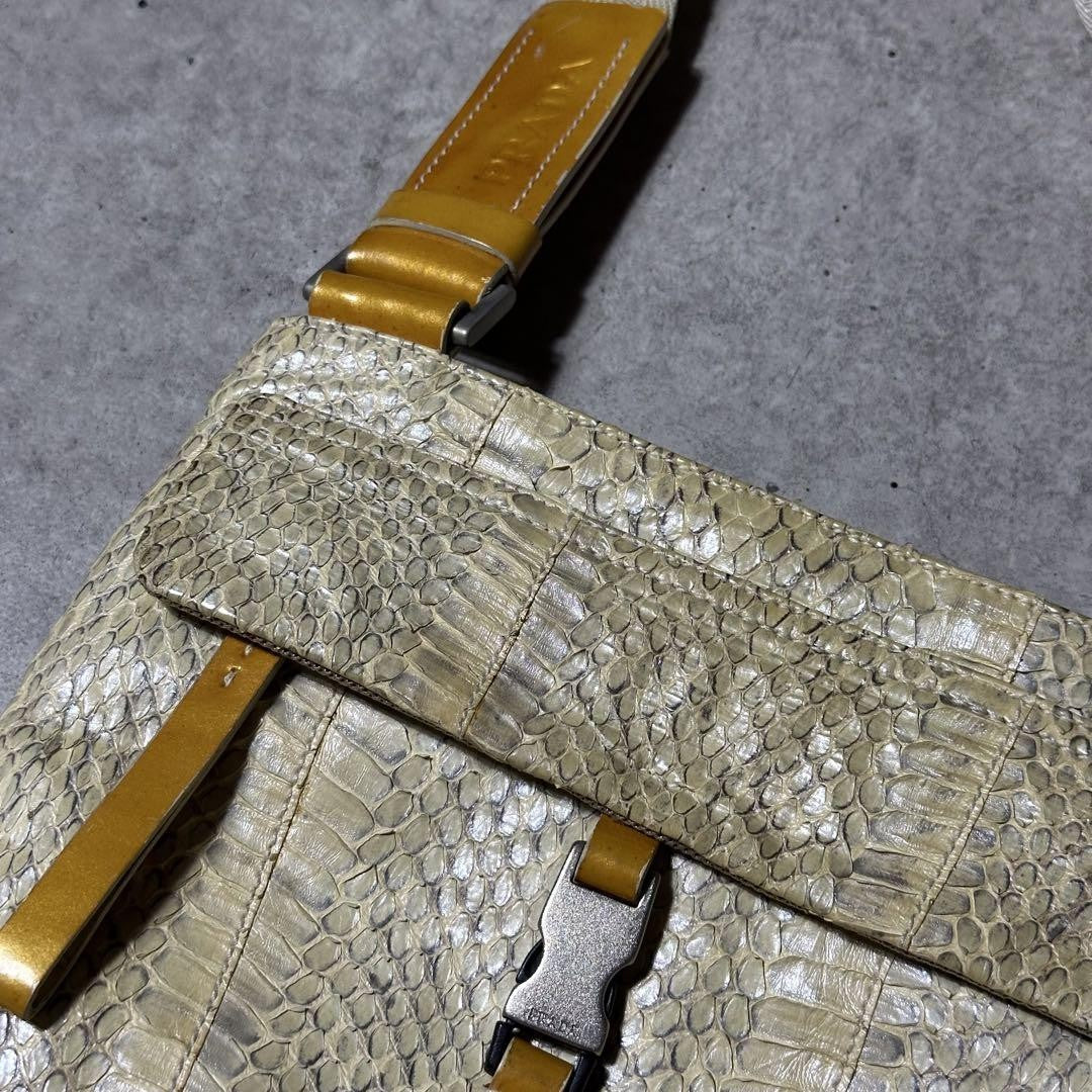 PRADA Shoulder Bag Purse Beige Authentic