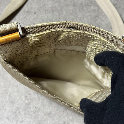 PRADA Shoulder Bag Purse Beige Authentic
