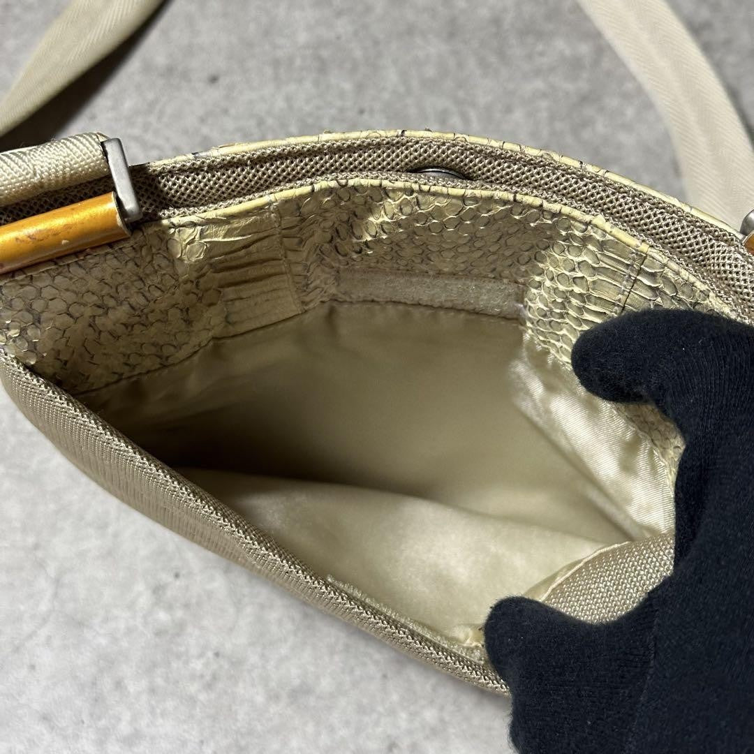 PRADA Shoulder Bag Purse Beige Authentic