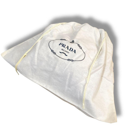 PRADA Shoulder Bag Purse Logo Canvas Beige Authentic