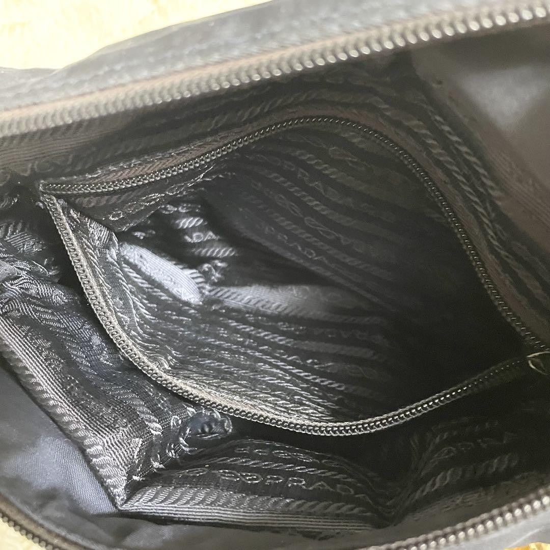 PRADA Hand Bag Tote Purse Logo Nylon Navy Authentic