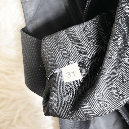 PRADA Hand Bag Tote Purse Logo Nylon Navy Authentic