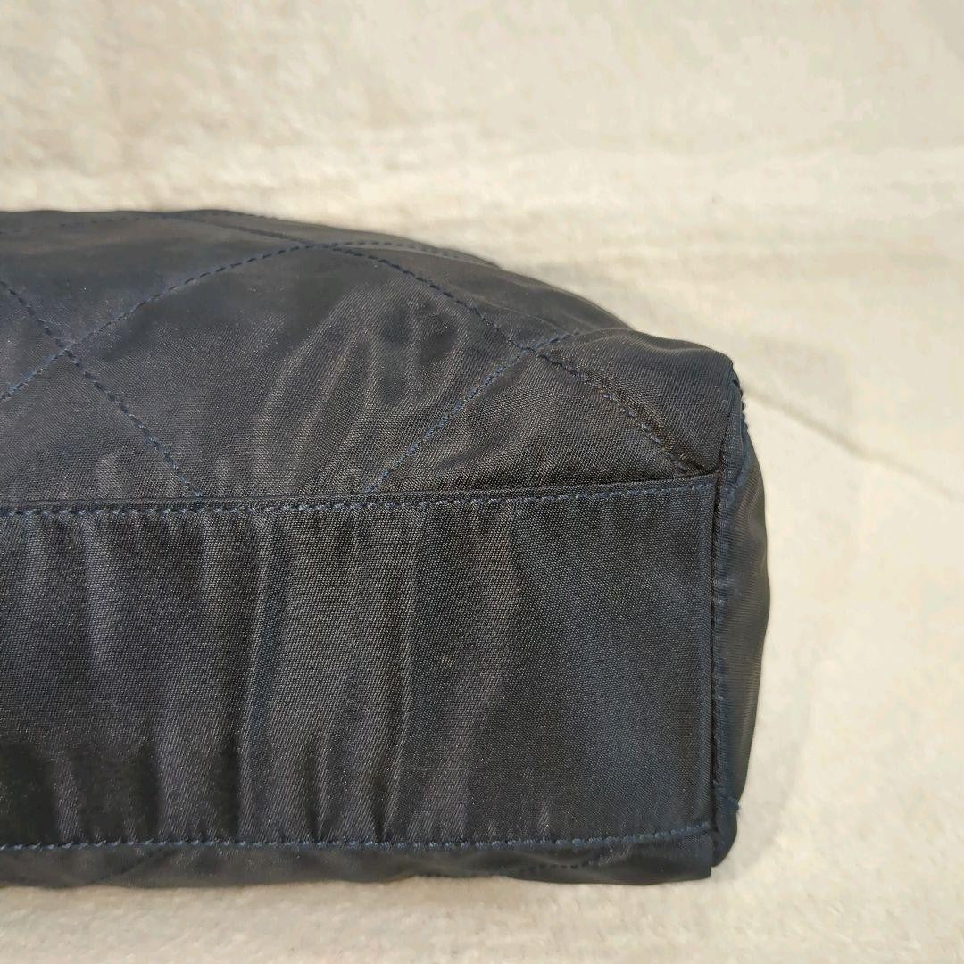 PRADA Shoulder Bag Purse Logo Nylon Navy Authentic