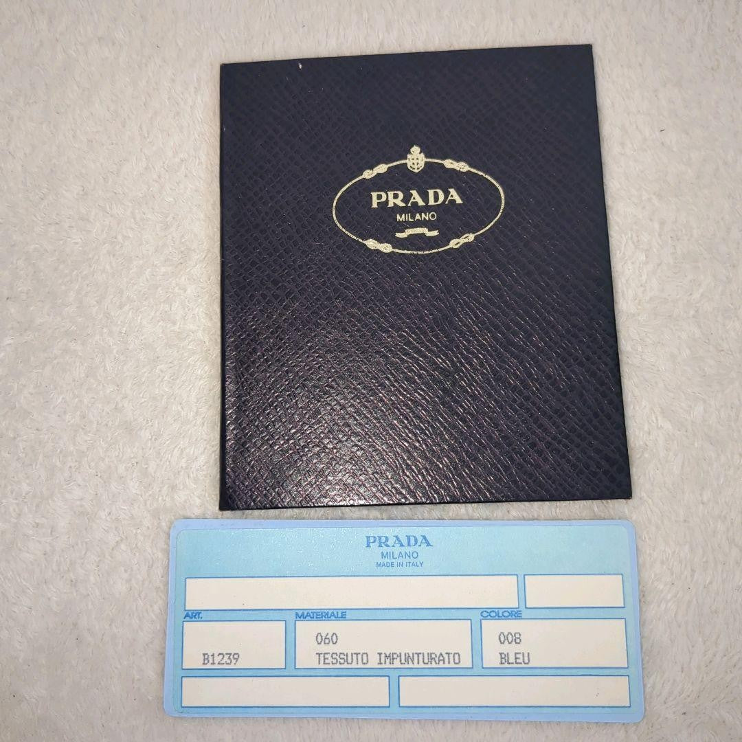 PRADA Shoulder Bag Purse Logo Nylon Navy Authentic