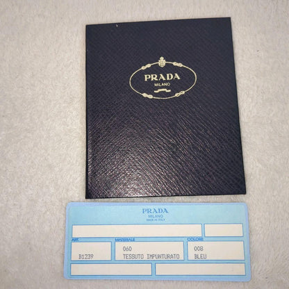 PRADA Shoulder Bag Purse Logo Nylon Navy Authentic
