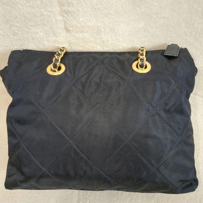 PRADA Shoulder Bag Purse Logo Nylon Navy Authentic