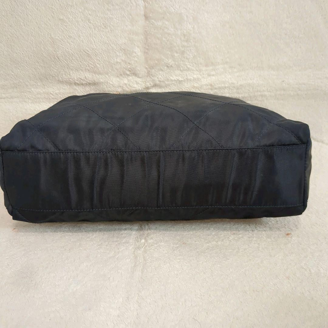 PRADA Shoulder Bag Purse Logo Nylon Navy Authentic
