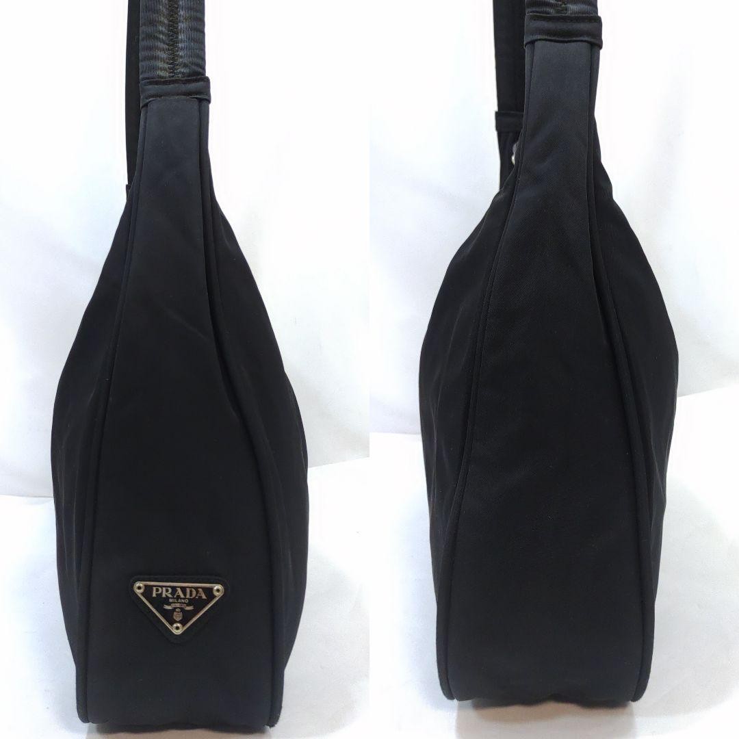 PRADA Shoulder Bag Purse Logo Nylon Black Authentic