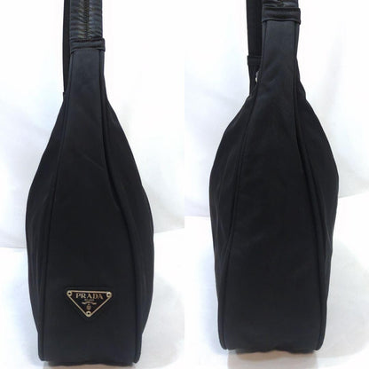PRADA Shoulder Bag Purse Logo Nylon Black Authentic