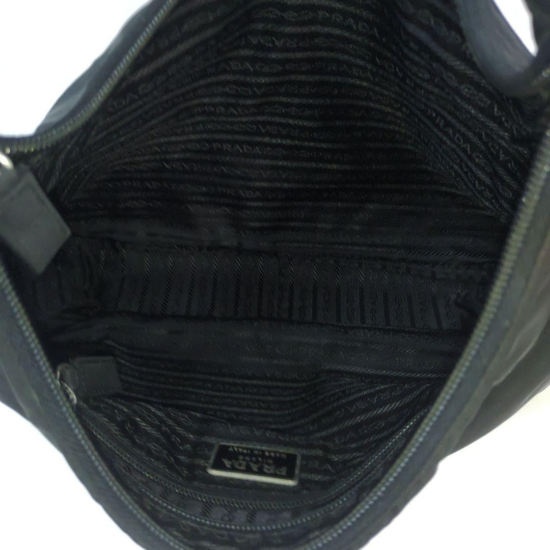 PRADA Shoulder Bag Purse Logo Nylon Black Authentic