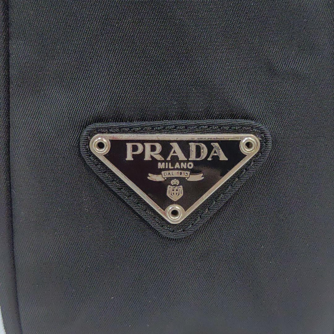 PRADA Shoulder Bag Purse Logo Nylon Black Authentic