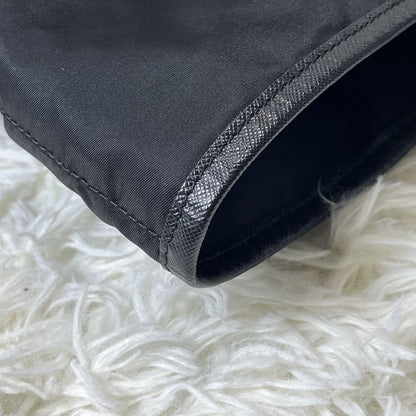 PRADA Hand Bag Tote Purse Nylon Leather Black Authentic