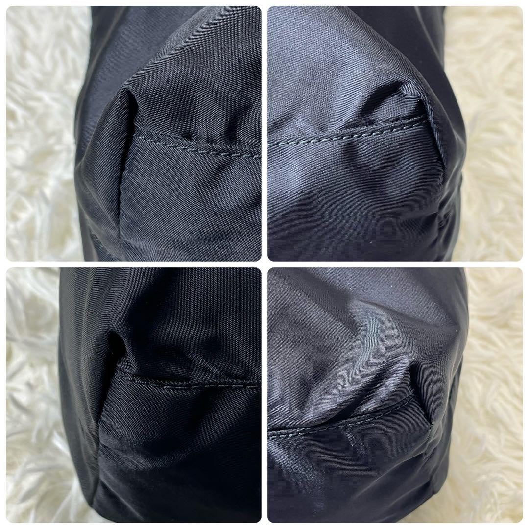 PRADA Hand Bag Tote Purse Nylon Leather Black Authentic