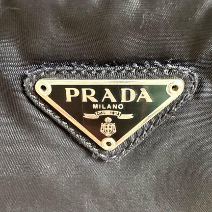 PRADA Shoulder Camera Bag Purse Logo Nylon Leather Black Authentic