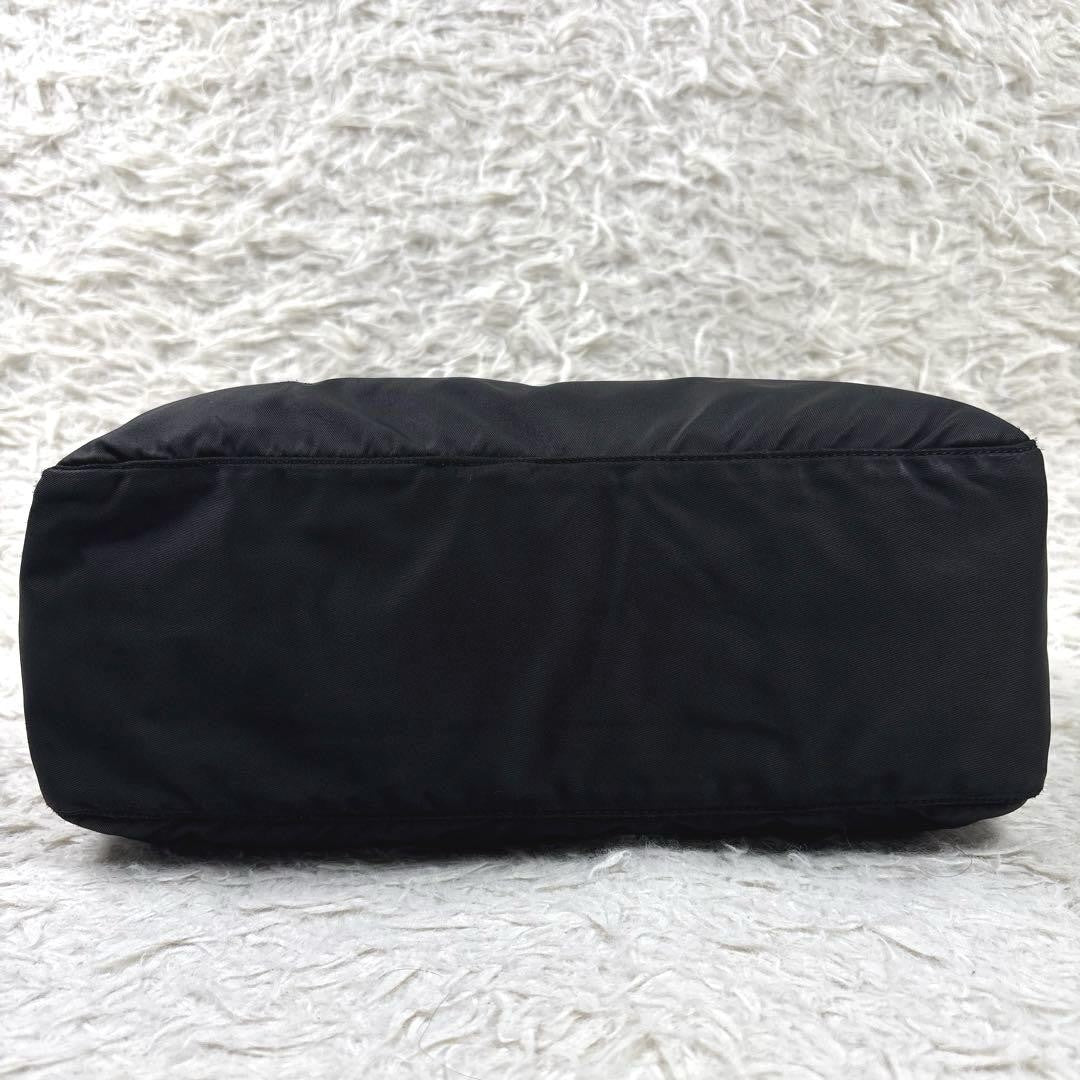 PRADA Shoulder Camera Bag Purse Logo Nylon Leather Black Authentic