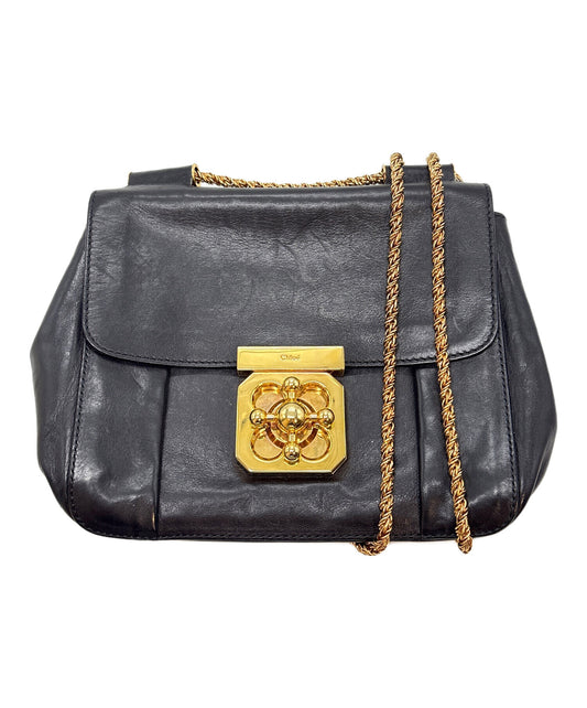 Chloe Shoulder Bag Purse Chain Elsie Black Authentic