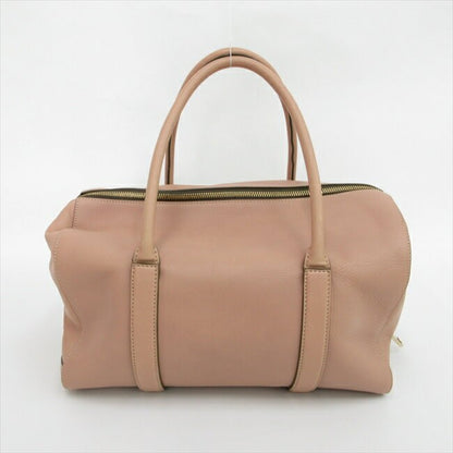 Chloe Hand Bag Tote Purse Leather Pink Beige Authentic