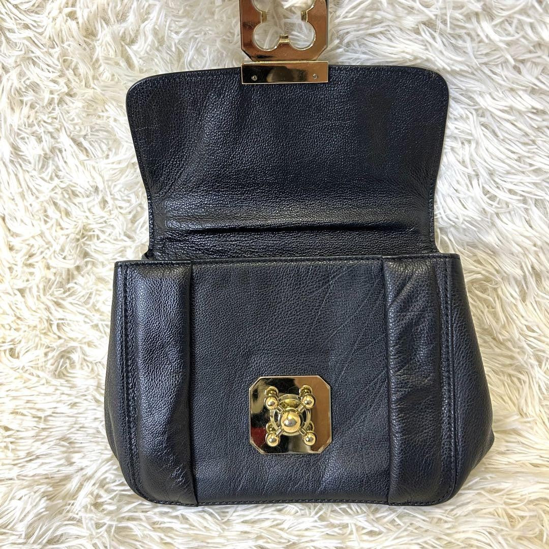 Chloe Shoulder Bag Purse 2way Elsie Leather Black Authentic