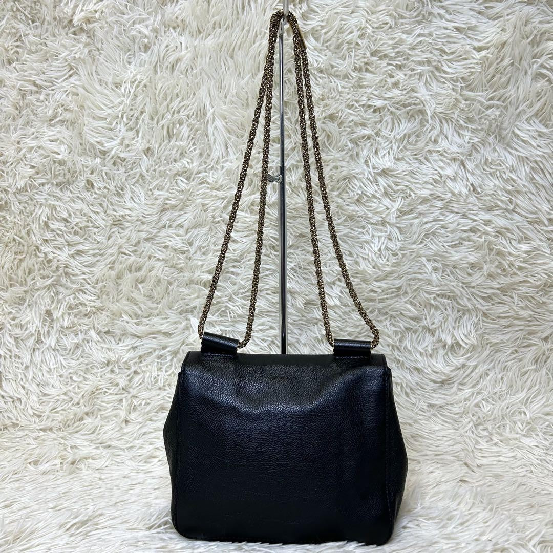Chloe Shoulder Bag Purse 2way Elsie Leather Black Authentic