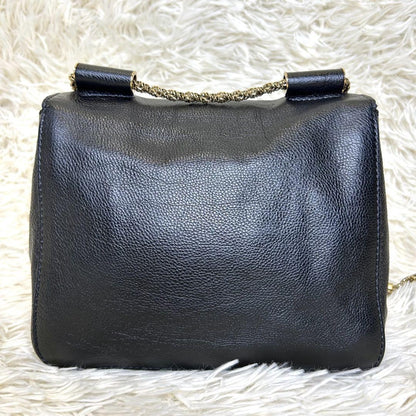 Chloe Shoulder Bag Purse 2way Elsie Leather Black Authentic