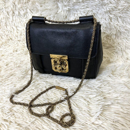 Chloe Shoulder Bag Purse 2way Elsie Leather Black Authentic