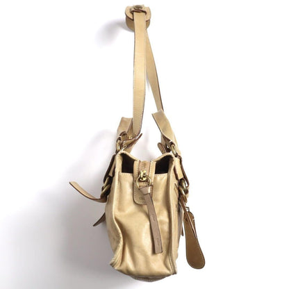 Chloe Hand Shoulder Bag Tote Purse 2way Leather Cream Beige Authentic