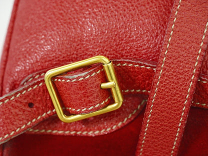 GUCCI Mini Backpack Bamboo Suede Leather Red Authentic