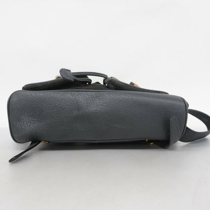 GUCCI Backpack Bamboo Suede Black Authentic