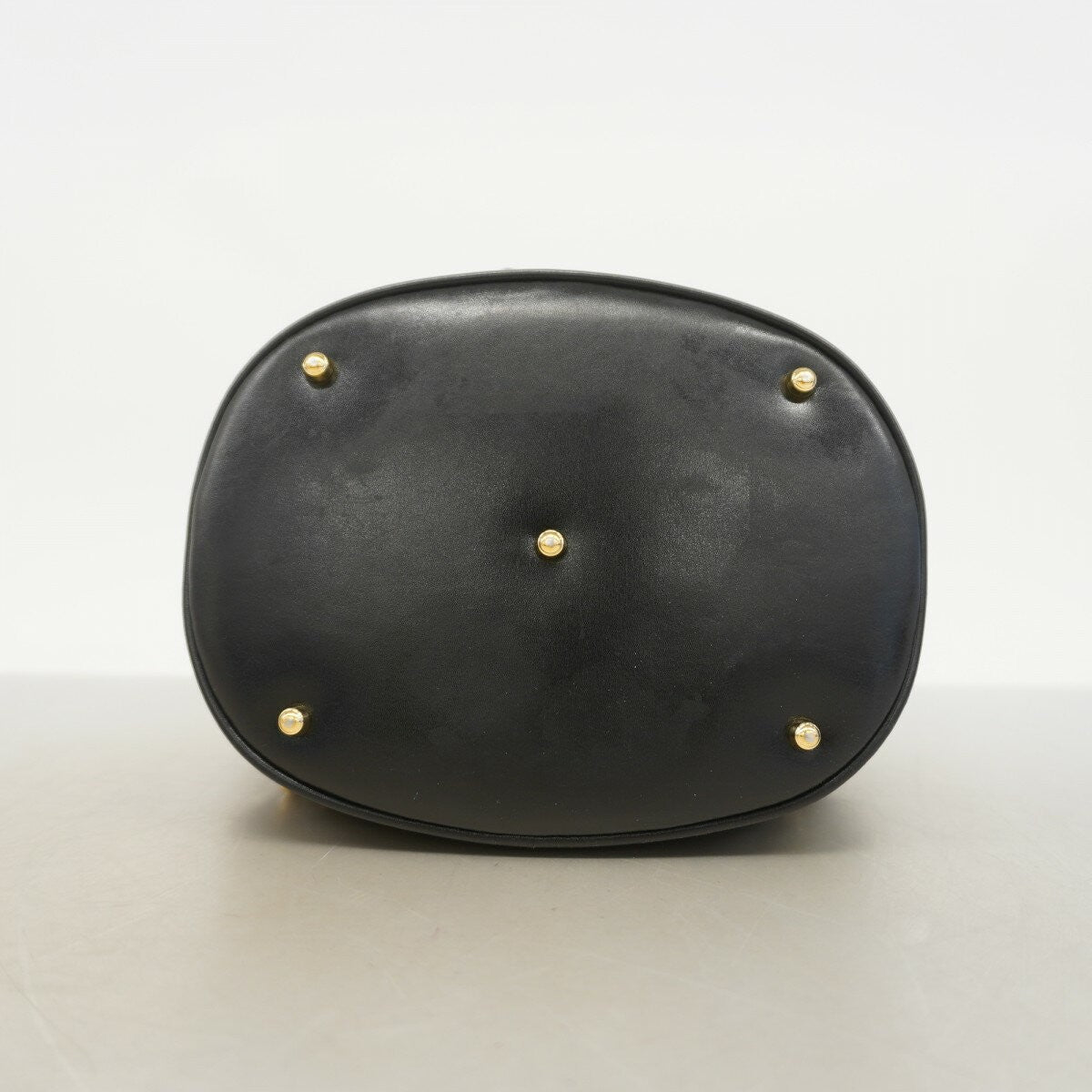 GUCCI Shoulder Bag Purse Old Leather Black Authentic
