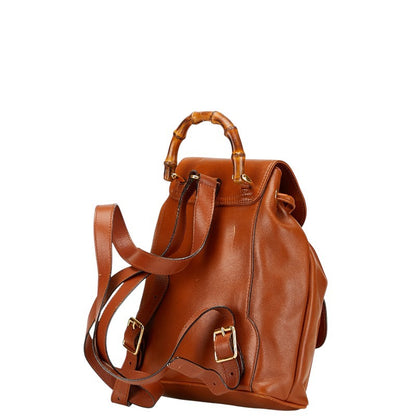 GUCCI Backpack Bamboo Leather Brown Authentic