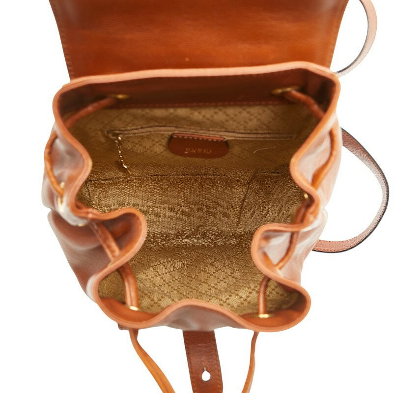GUCCI Backpack Bamboo Leather Brown Authentic