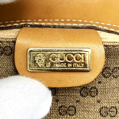 GUCCI Shoulder Bag Purse GG PVC Leather Brown Authentic