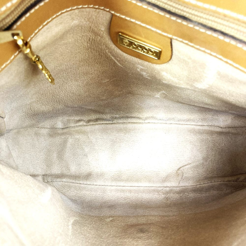GUCCI Shoulder Bag Purse GG PVC Leather Brown Authentic