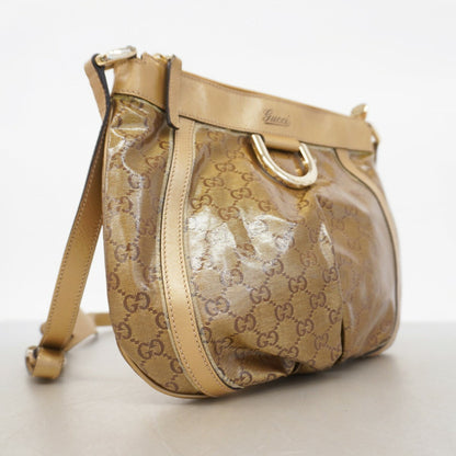 GUCCI Shoulder Bag Purse GG Coated Canvas Beige Authentic