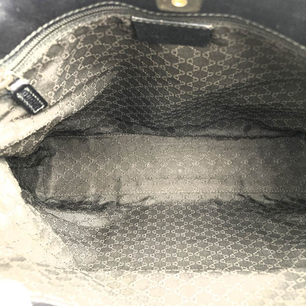 GUCCI Shoulder Bag Purse Sherry Canvas Leather Beige Authentic
