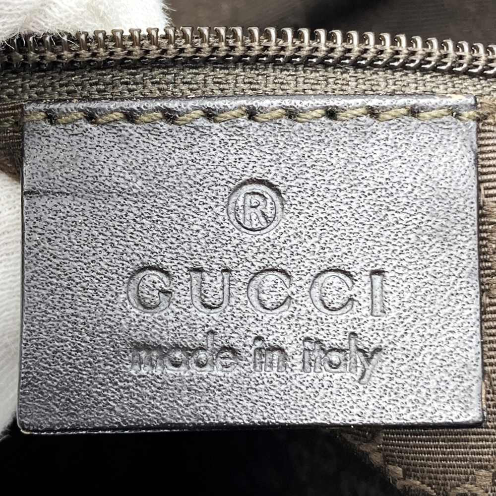 GUCCI Shoulder Bag Purse Sherry Canvas Leather Beige Authentic