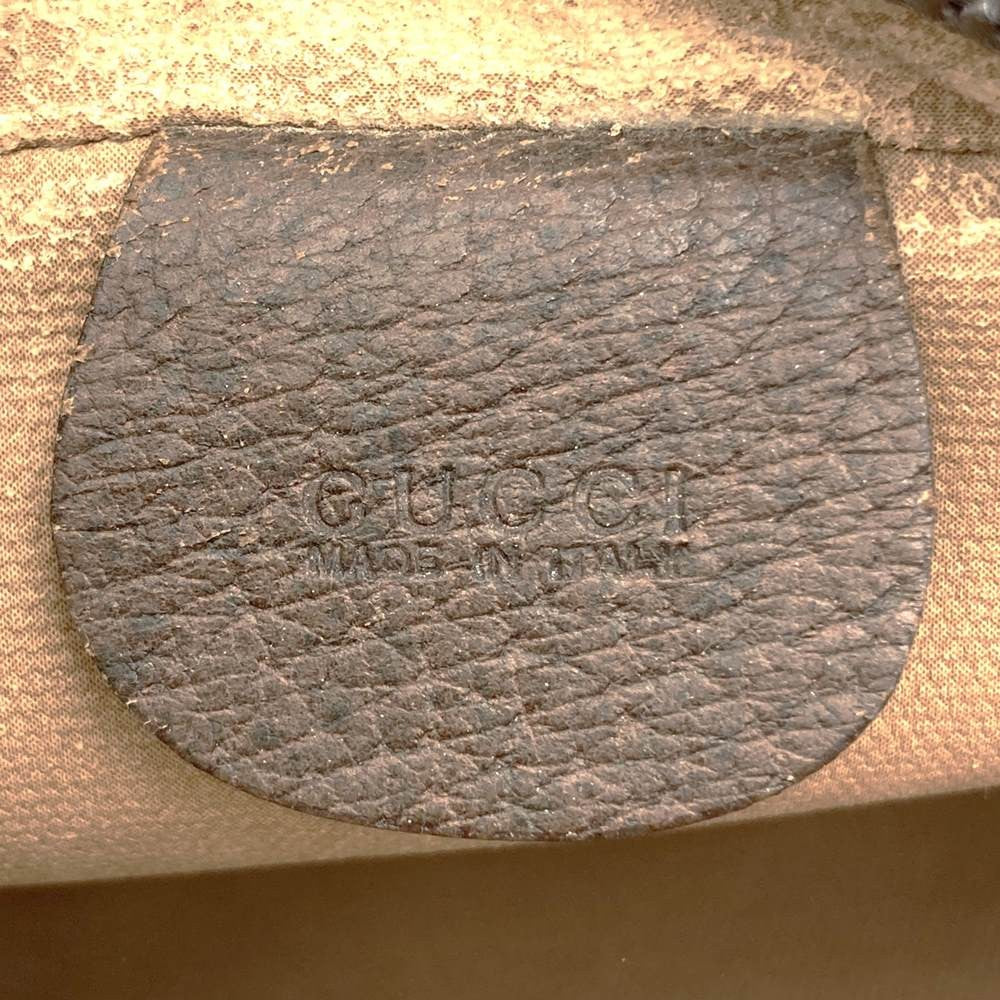 GUCCI Shoulder Bag Purse GG Supreme Canvas Leather Beige Authentic