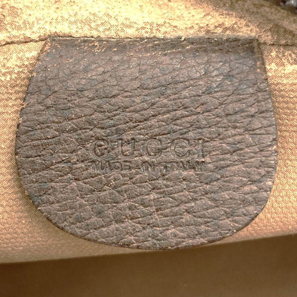 GUCCI Shoulder Bag Purse GG Supreme Canvas Leather Beige Authentic
