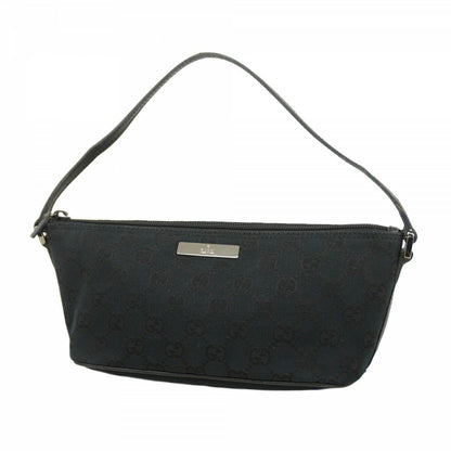 GUCCI Accessory Pouch Hand Pouch GG Canvas Black Authentic