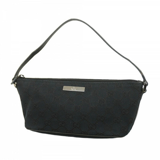 GUCCI Accessory Pouch Hand Pouch GG Canvas Black Authentic