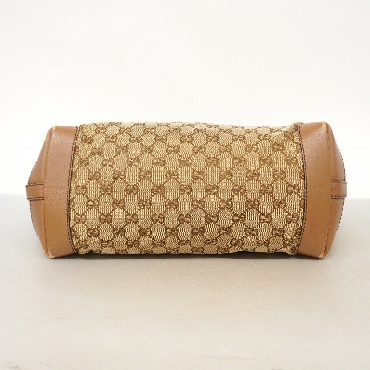 GUCCI Hand Bag Tote Purse GG Canvas Beige Brown Authentic