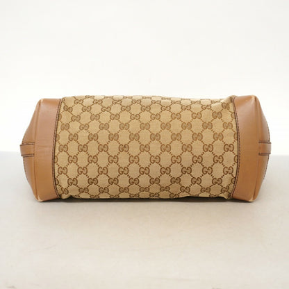 GUCCI Hand Bag Tote Purse GG Canvas Beige Brown Authentic